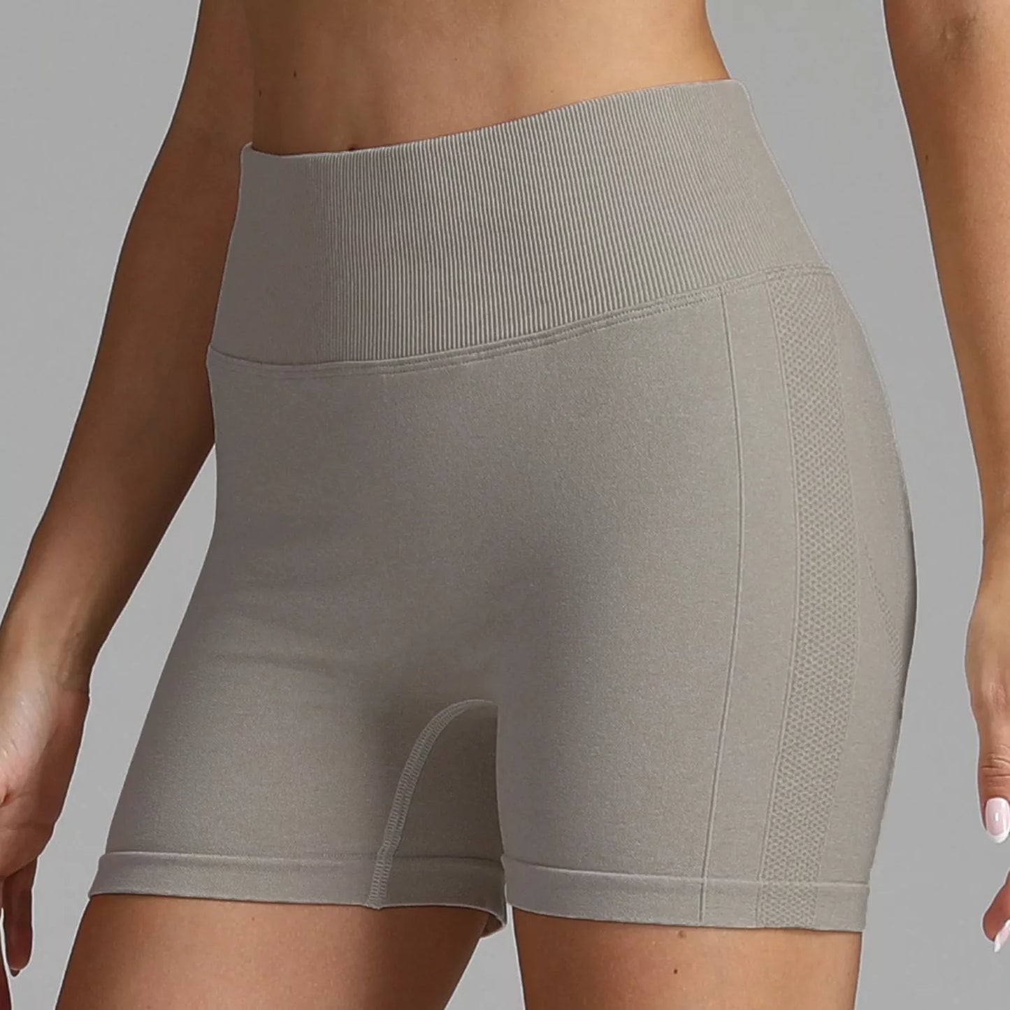 High waist seamless yoga shorts for women with hip-lifting design in various colors