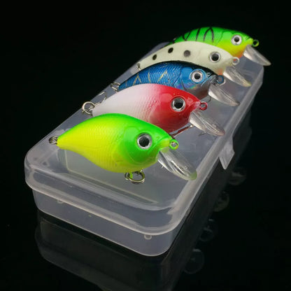 5-piece fishing lure set with vibrant colors for effective minnow road bait