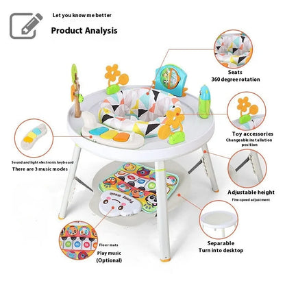 Three-in-one baby jumping chair with developmental toys for vision, intelligence, and motor skill training