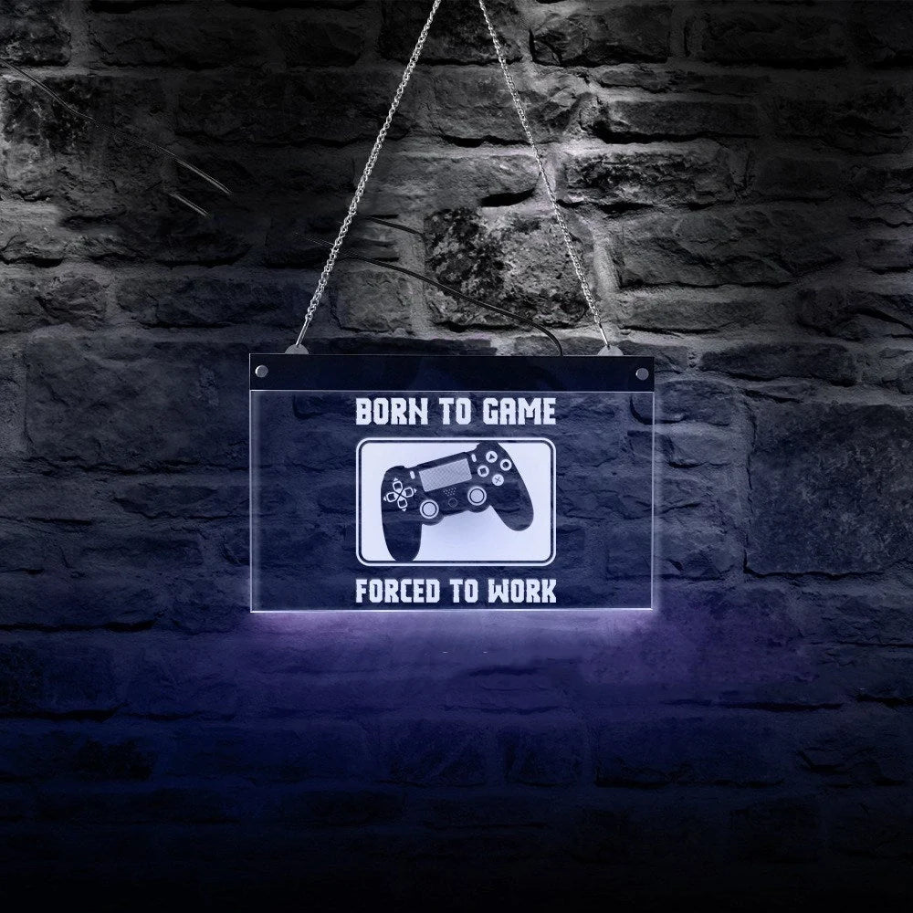 Game console controller logo LED neon light in various sizes for room decor