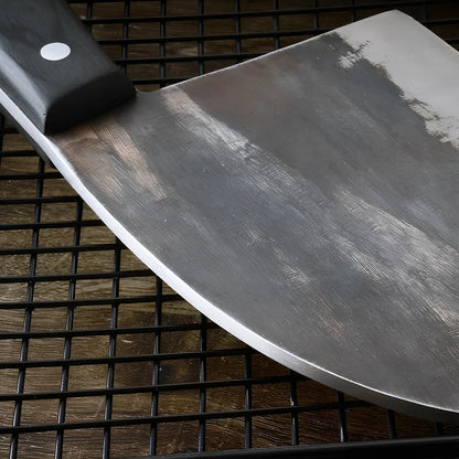 Hand-forged chopping knife with 17cm stainless steel blade and wooden handle