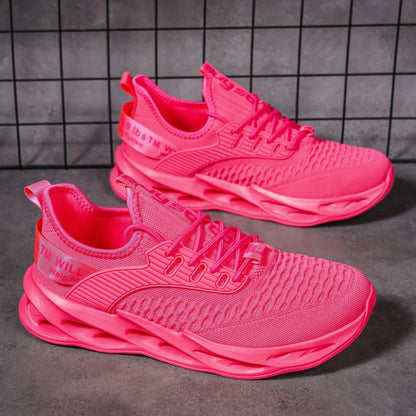 Women's FlyKnit casual trainers with mesh upper in various solid colours