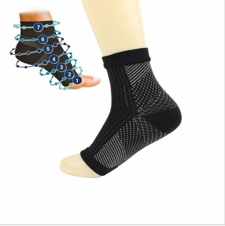 Premium nylon ankle support sports socks with progressive compression, breathable design, and unisex fit for fitness and outdoor activities