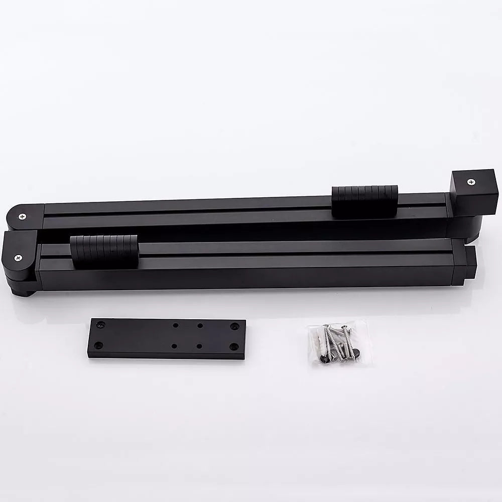 Balcony folding telescopic clothes rack in black, gold, or silver, adjustable and space-saving