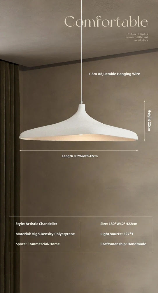 Japanese retro atmospheric creative bar lamp in fern brown and textured white finishes showing creative design details