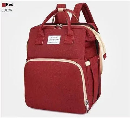 Lightweight nylon mother and baby storage bag with USB interface and curved shoulder strap