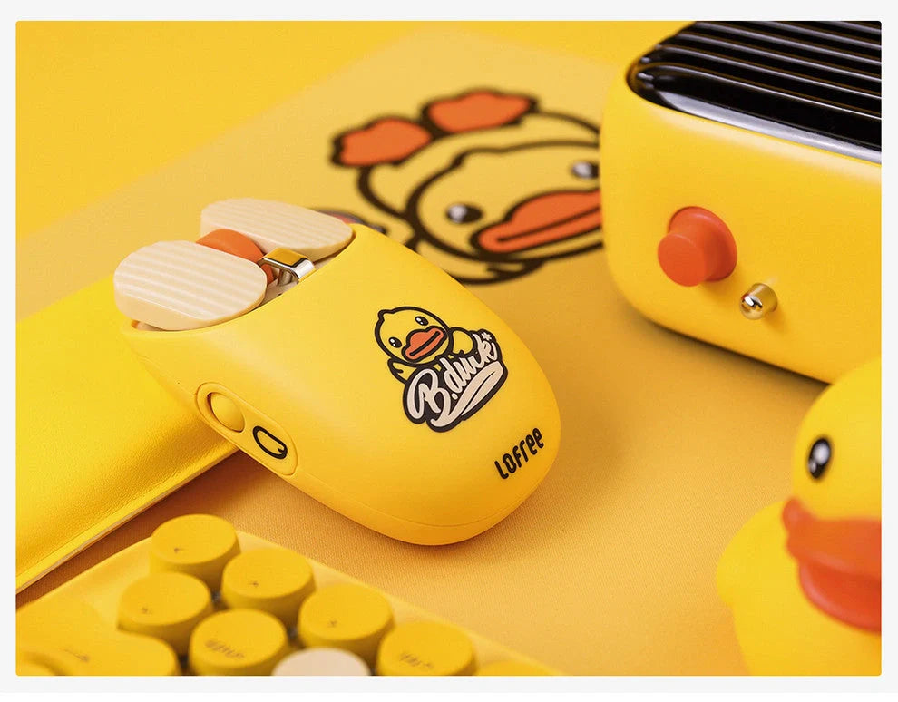 Little Yellow Duck Bluetooth Mouse Keyboard set in bright yellow with compact design