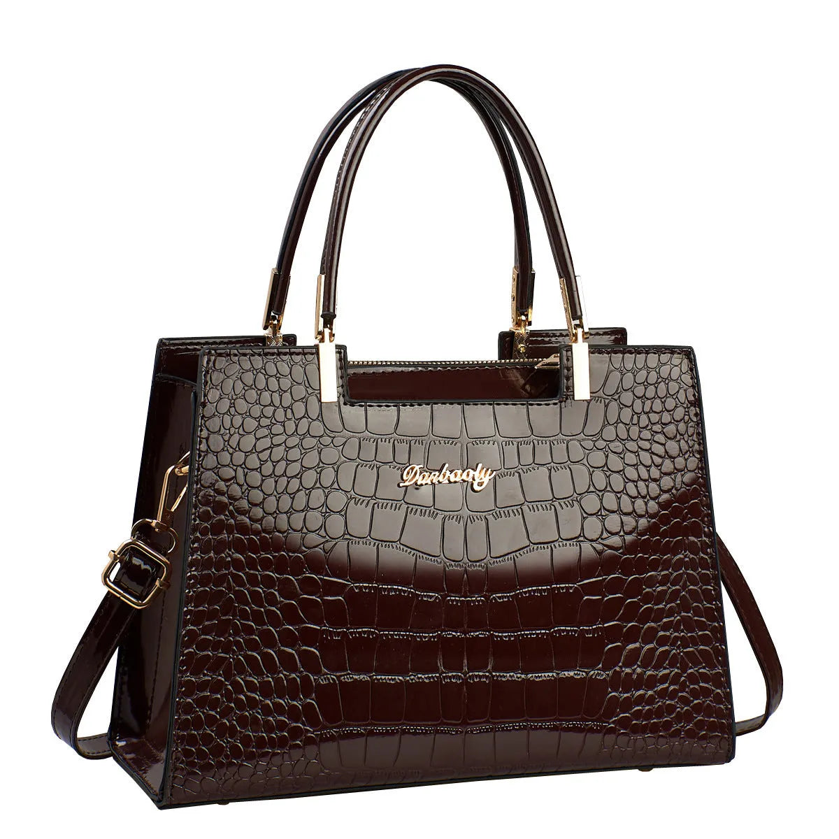 Ladies' PU leather one-shoulder handbag in horizontal square shape, shown in available colour options