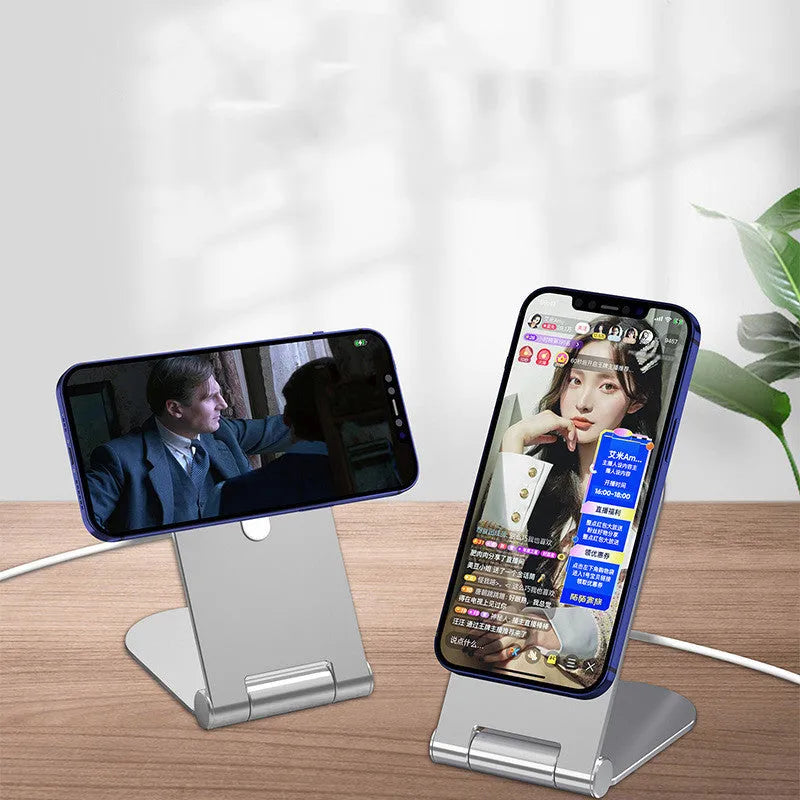 Silver vertical adjustable magnetic phone bracket for iPhone12 with 105mm aluminium alloy frame