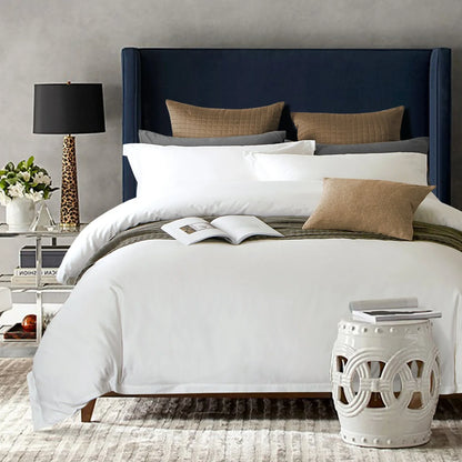 Four-piece 100% cotton satin bedding set for 1.8m bed: 250x240cm duvet cover, 260x280cm flat sheet, 180x200cm fitted sheet with 25cm depth, two 60x90cm pillowcases