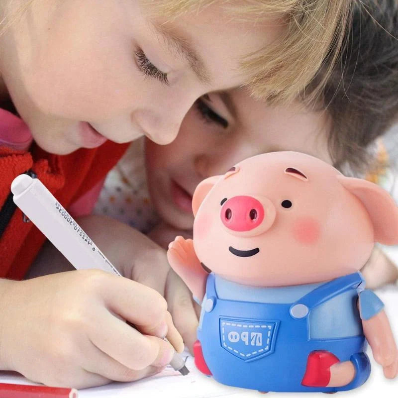 Scribing Induction Pig Toy following a drawn line with remote control