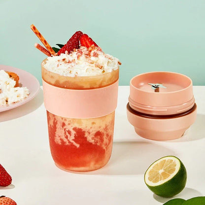 Powerful portable blender with 4 stainless steel blades for creating delicious smoothies and shakes on the go