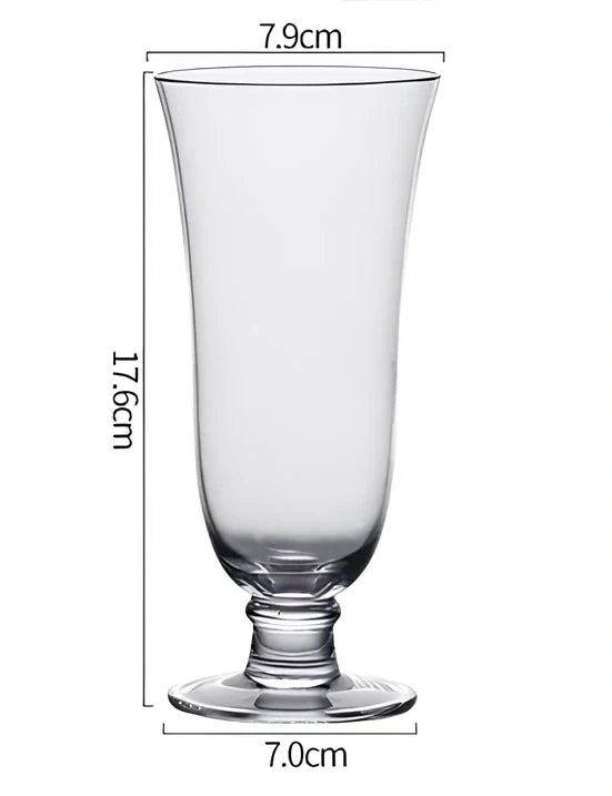 Creative transparent lead-free glass cup with seamless flat base for cocktails, 210ml capacity