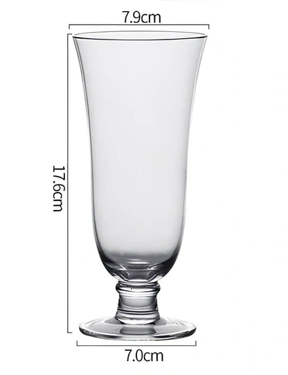 Creative transparent lead-free glass cup with seamless flat base for cocktails, 210ml capacity