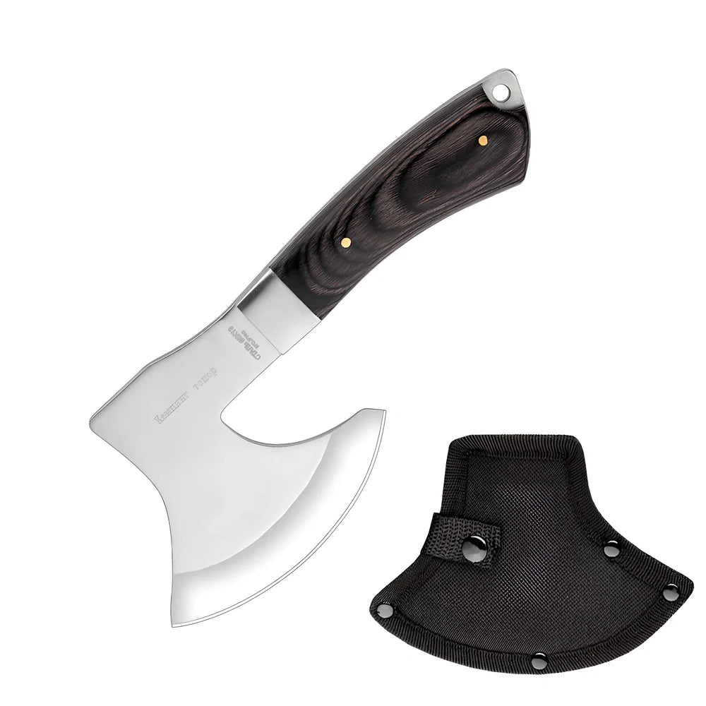 Outdoor Tactics camping axe with 57cm length, 49HRC stainless steel blade for chopping wood in garden or logging
