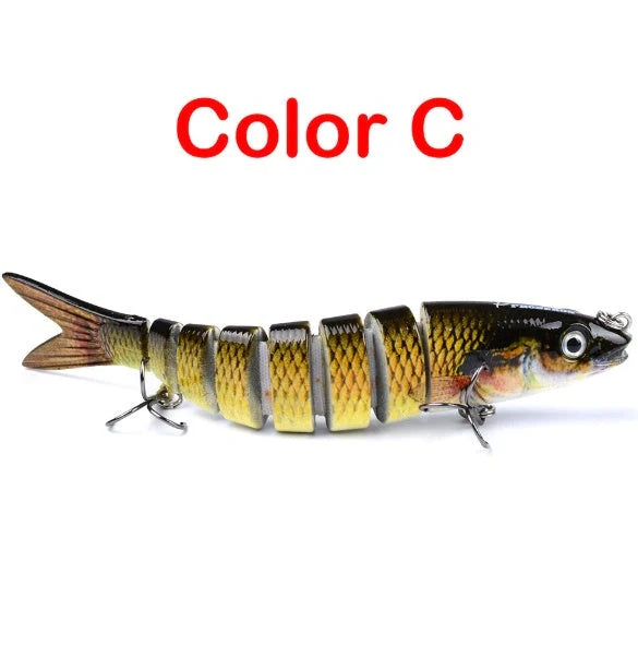 Premium multi-jointed pike fishing lures designed for enhanced trolling and casting, available in 12 vibrant colors.