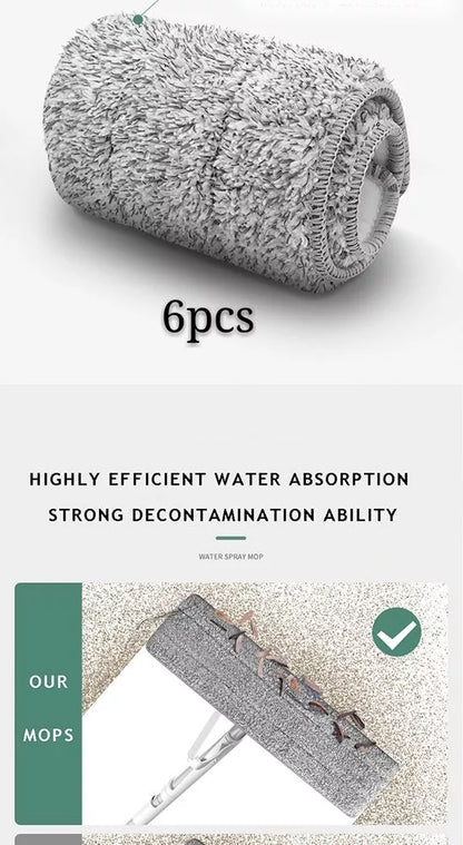 Spray Flat Mop with no hand wash feature and stainless steel bar for efficient cleaning