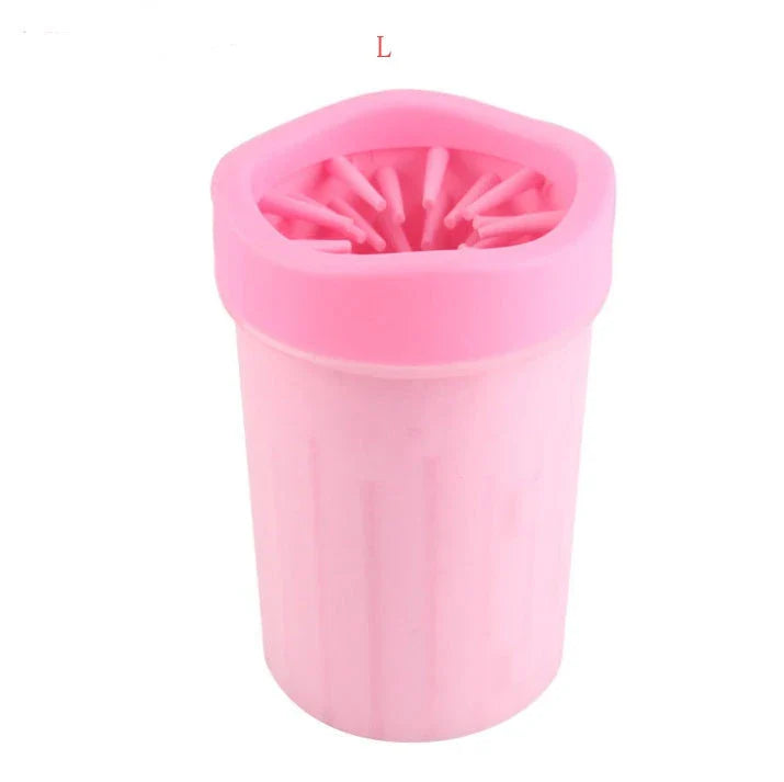 Premium silicone dog paw cleaning cup with soft bristles for gentle, effective paw washing