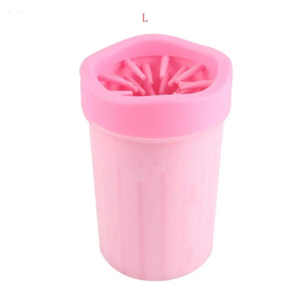 Premium silicone dog paw cleaning cup with soft bristles for gentle, effective paw washing