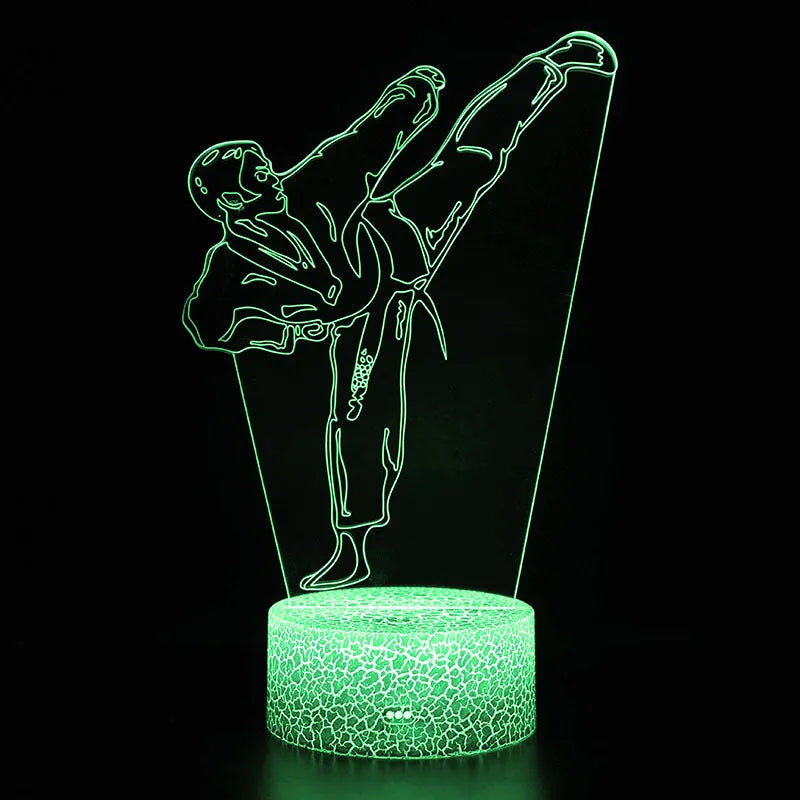 Sports 3D Night Light LED Touch Lamp with Acrylic Shade and 7 Colours for Home Leisure Hotel Rooms and Exhibition Halls