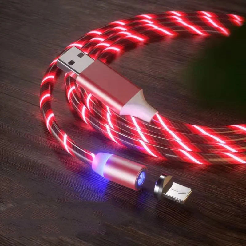 Magnetic Charging Cable Streamer in blue, red, green, and colorful options