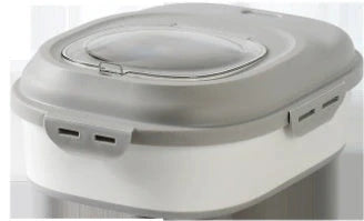 Foldable kitchen storage box for rice and flour, green color, sealed lid