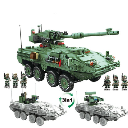 Environmental protection ABS building block toys showing three style options and interlocking construction