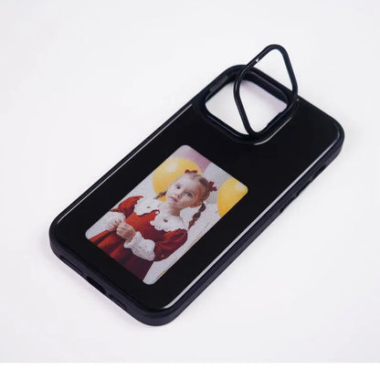 NFC projection screen bracket phone case for iPhone in graphite black, pink, or green.