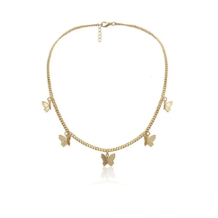 Elegant butterfly pendant necklace made of premium alloy with adjustable chain for custom fit and versatile styling.