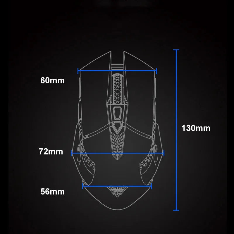 Black silent wireless Bluetooth mouse with 800mAh rechargeable battery and 10m range