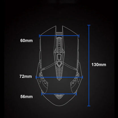 Black silent wireless Bluetooth mouse with 800mAh rechargeable battery and 10m range