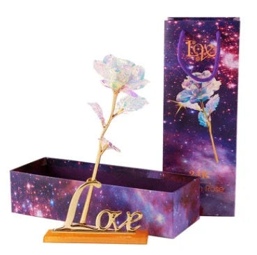 Handmade 24K gold rose flower set in elegant gift box