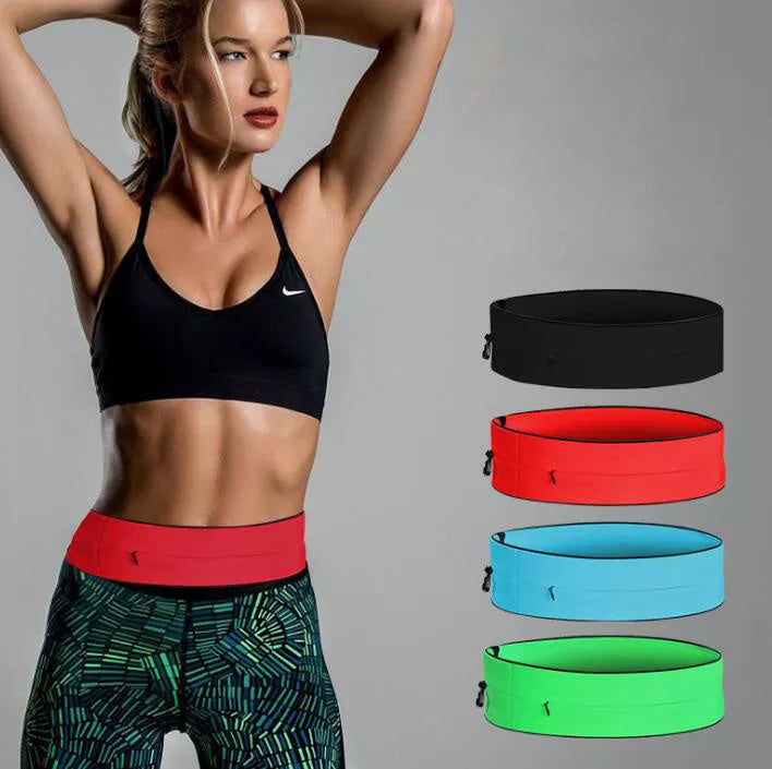 Elastic waistband sports belt bag for mobile phones in various colors