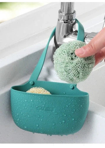 Free punch sink drain bag faucet sponge rack in TPR material for kitchen organization