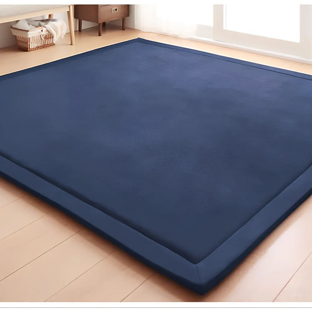 Thick coral velvet tatami mat with 2-3cm pile height for baby crawling protection on floors