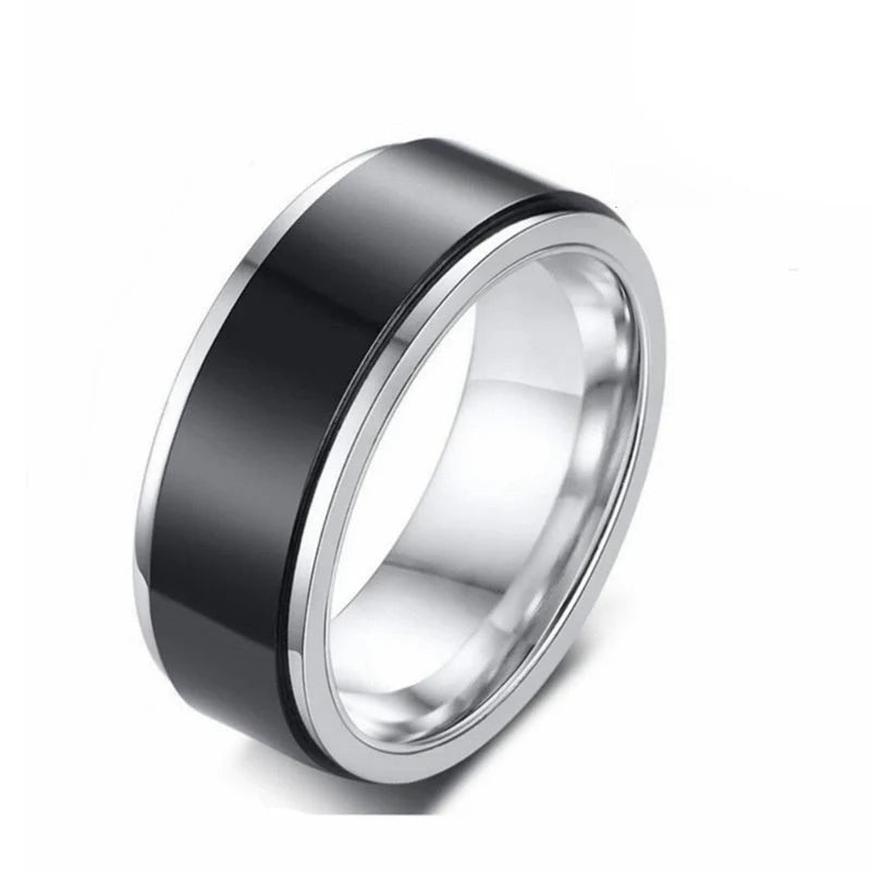 Stylish titanium steel hip hop ring in various colors and sizes