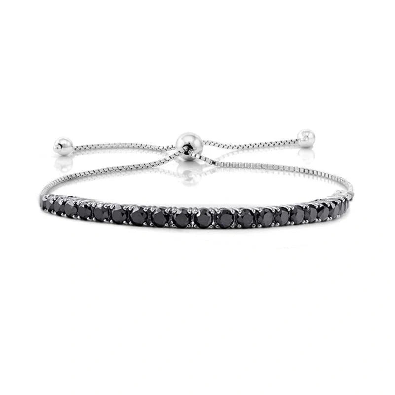 Black round micro inlaid zircon women's bracelet with subtle sparkle