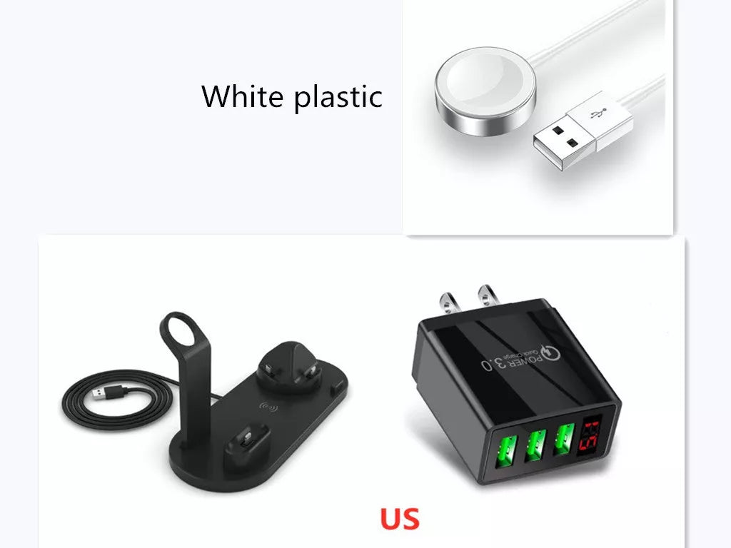 360-degree rotatable wireless charger stand with fast 10W charging for iPhone and Samsung devices