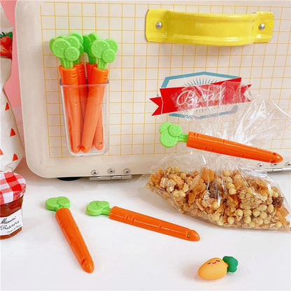 Moisture-Proof Carrot Shaped Bag Clips for Sealing and Organizing Food Bags