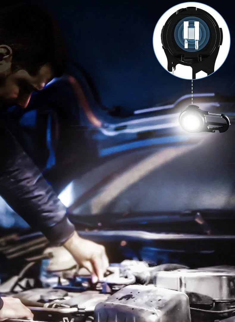 6-in-1 Multi-functional Mini Keychain Lamp with super bright COB light and USB rechargeable battery