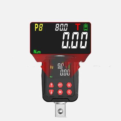Digital torque meter with display screen and 1/2 inch square drive, metal body