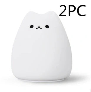 Adorable cat design LED night light for children with color-changing feature