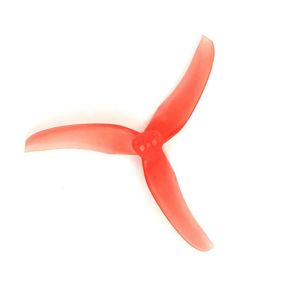 Four red plastic machete screw blades for aviation models, 90mm diameter, 2.8in pitch