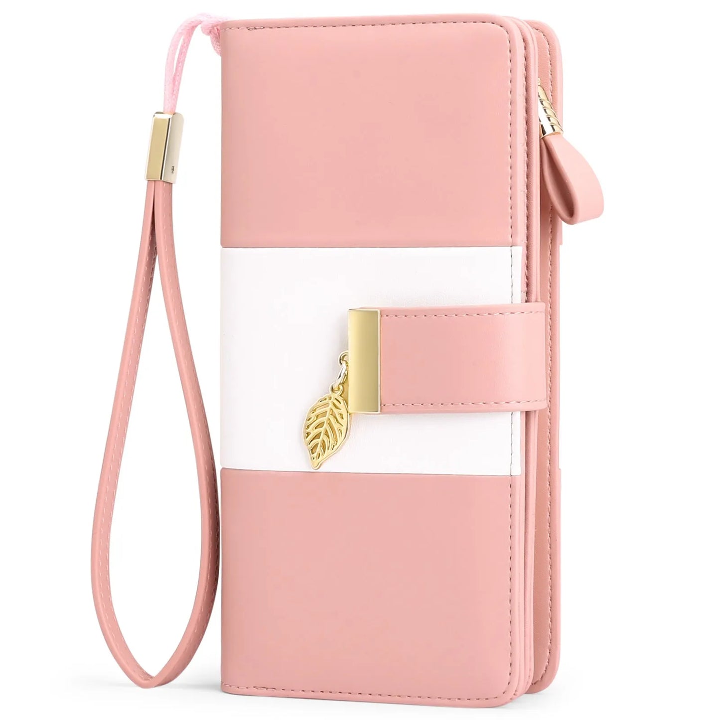 Anti-theft PU leather handbag with lock closure showing 19.5cm compact design
