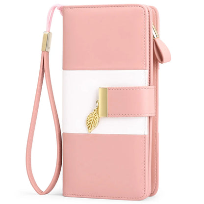Anti-theft PU leather handbag with lock closure showing 19.5cm compact design