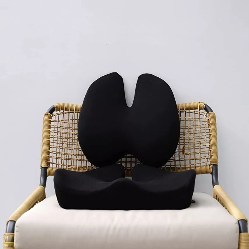 Memory foam ergonomic chair cushion in gray or black for car and office use