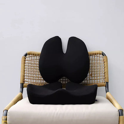 Memory foam ergonomic chair cushion in gray or black for car and office use