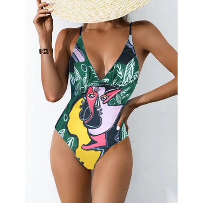 Women's plus size solid colour one-piece swimsuit in polyester spandex with backless design