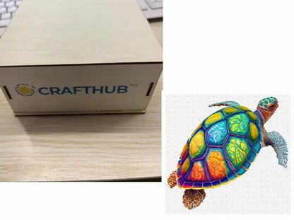 Animal Puzzle Craft Hub A3 Size Wooden Box for puzzle storage and organization