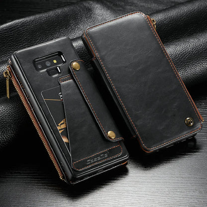 PU leather flip phone case for Samsung Note9 in black, brown, or red with anti-scratch protection